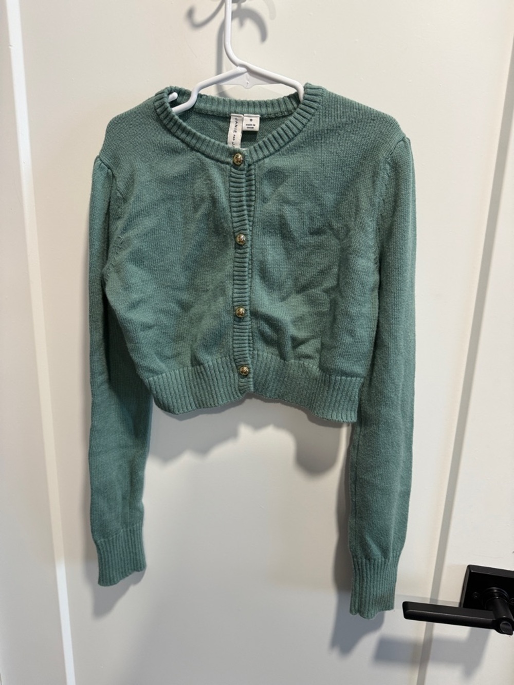 Janie and Jack Cropped Button-Front Cardigan - Sage Green Sz 10 EUC